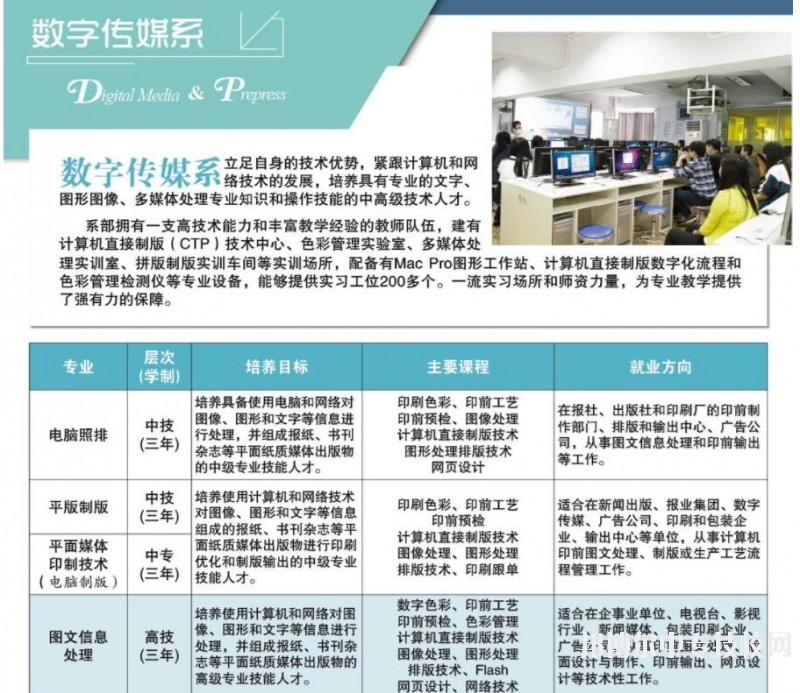 广东省新闻出版职业技术学校数字传媒系专业简介